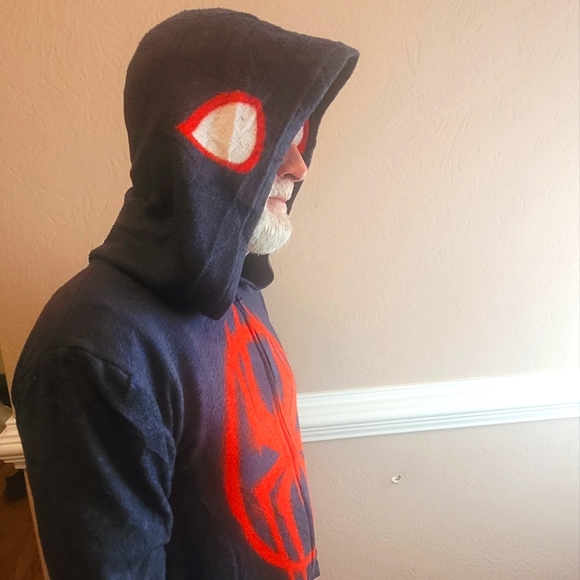 Spider-Man Miles Morales Men's Hooded Union Suit With Leg Hem Onesie - Picture 9 of 10